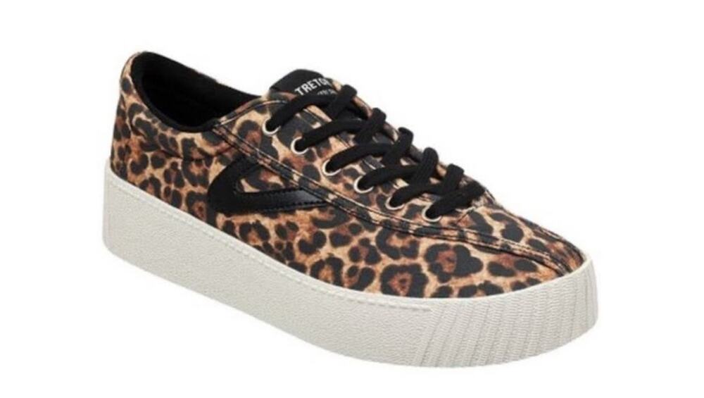 Tretorn Nylite Women's 10 Canvas Leopard Print Lace Up Sneaker